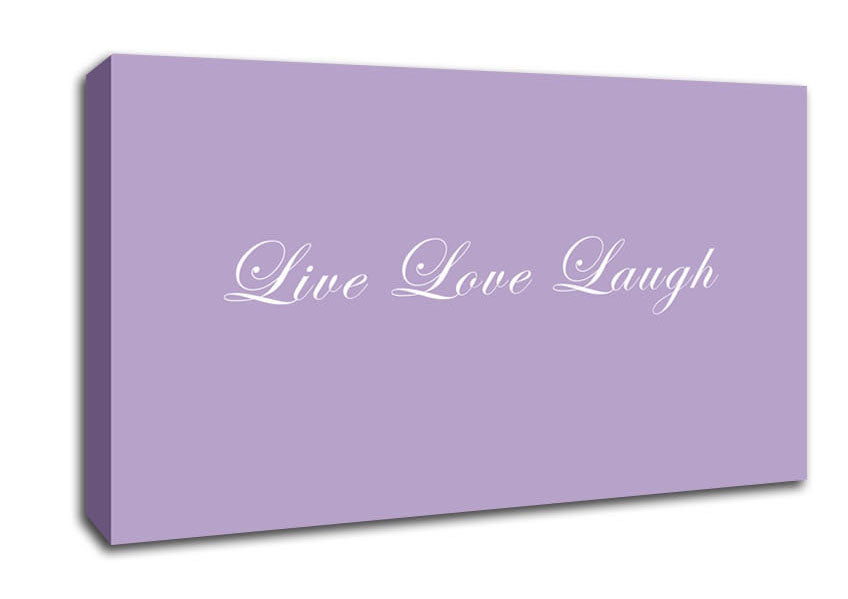 Love Quote Live Love Laugh 2 Lilac Canvas Wall Art