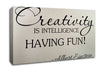Motivational Quote Albert Einstein Creativity Is Intelligence Canvas Wall Art