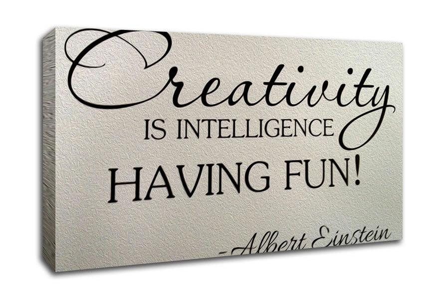 Motivational Quote Albert Einstein Creativity Is Intelligence Canvas Wall Art