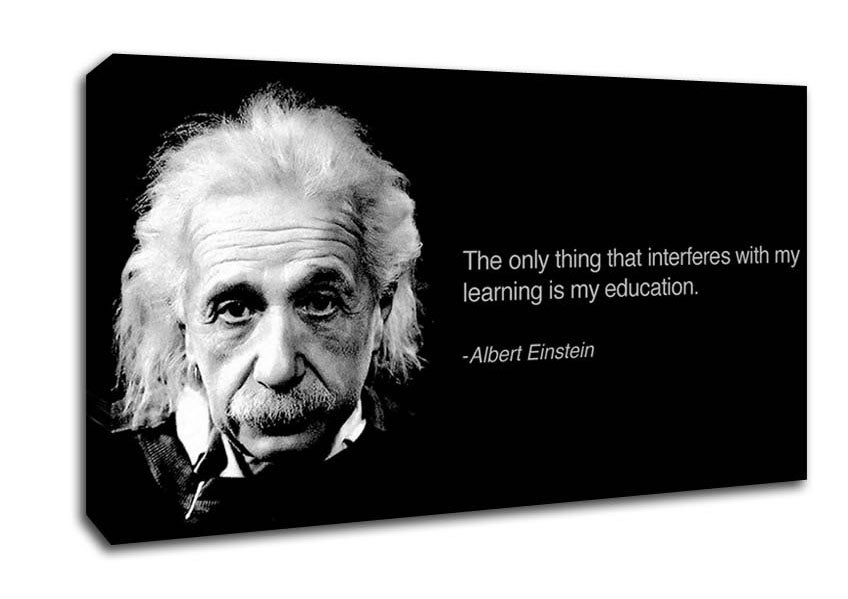 Motivational Quote Albert Einstein Education Canvas Wall Art