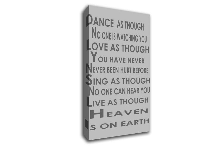 Home Quote Heaven Is On Earth Grey Canvas Wall Art