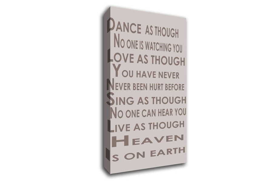Home Quote Heaven Is On Earth Beige Canvas Wall Art