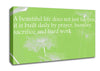A Beautiful Life Does Not Just Happen Lime Green Canvas Wall Art
