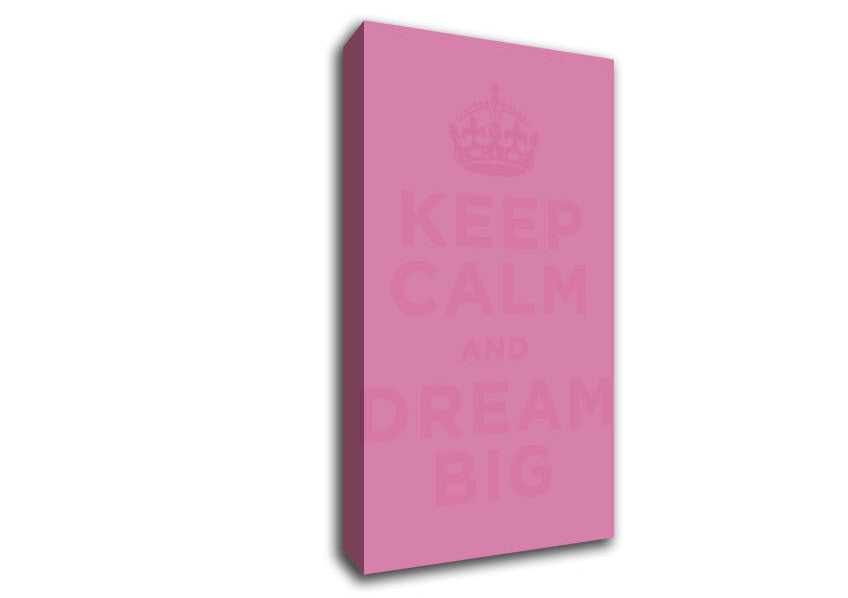 Keep Calm Dream Big Pink Canvas Wall Art