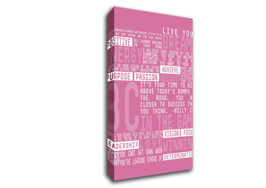 Live Your Dreams Pink Canvas Wall Art