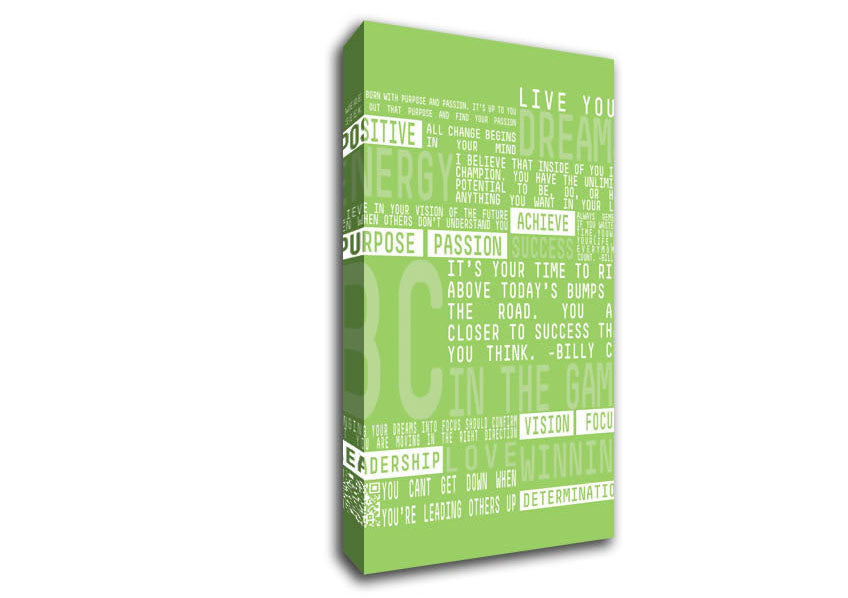 Live Your Dreams Lime Green Canvas Wall Art