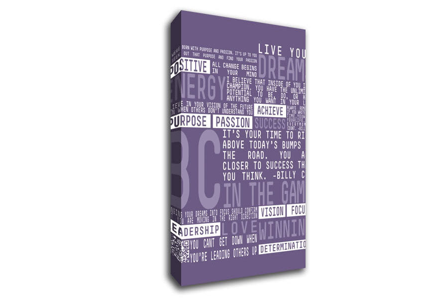 Live Your Dreams Lilac Canvas Wall Art