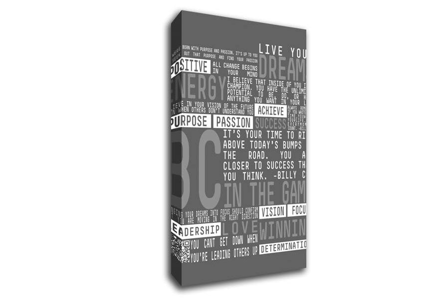 Live Your Dreams Grey Canvas Wall Art