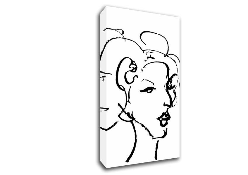 Pretty Lady Sketch Canvas Wall Art