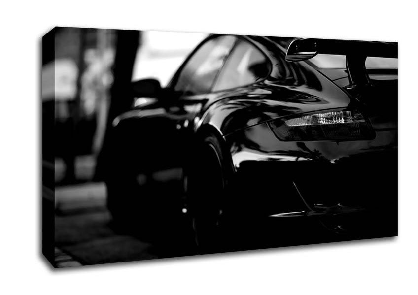 Porsche In Black Canvas Wall Art