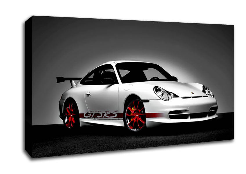 Porsche Gt3 Rs Turbo White Red Canvas Wall Art