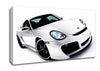Porsche 911 White Canvas Wall Art