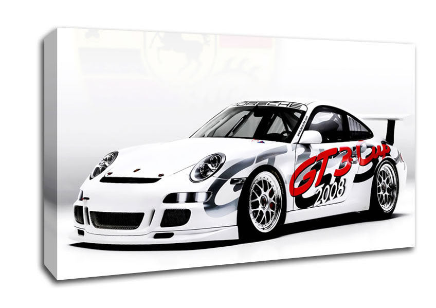 Porsche 911 GT3 B n W Red Canvas Wall Art