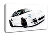 Porsche 911 Gt White Canvas Wall Art