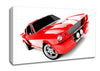 Mustang Red Side Profile Canvas Wall Art