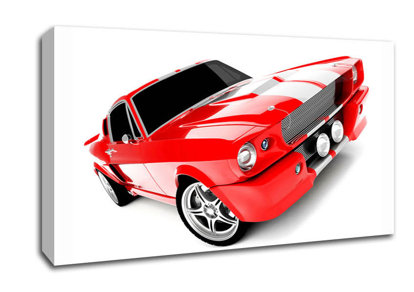 Mustang Red Side Profile Canvas Wall Art
