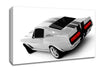 Mustang Rear B n W Red Lights Canvas Wall Art