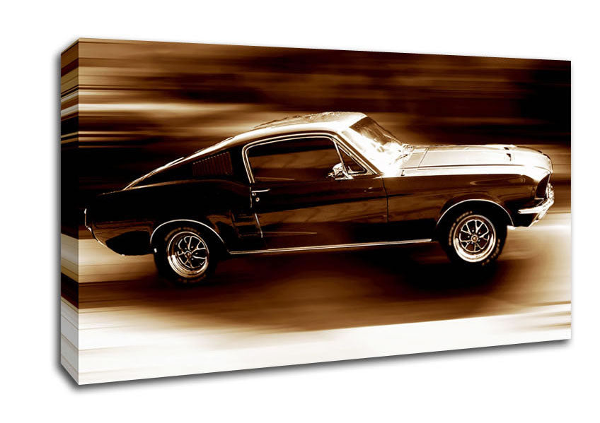 Mustang On The Move Canvas Wall Art
