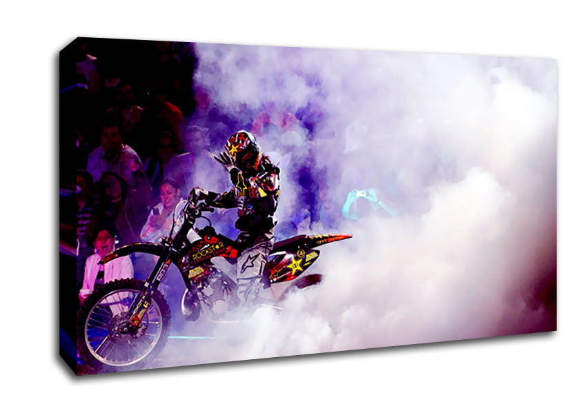 Motorcross Stunt Driver Canvas Wall Art