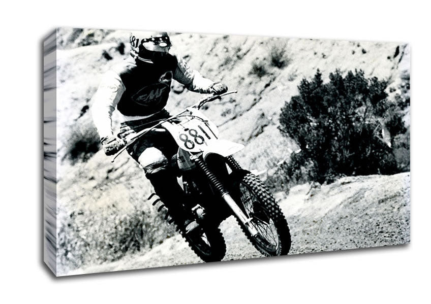 Motorcross Retro Race Canvas Wall Art