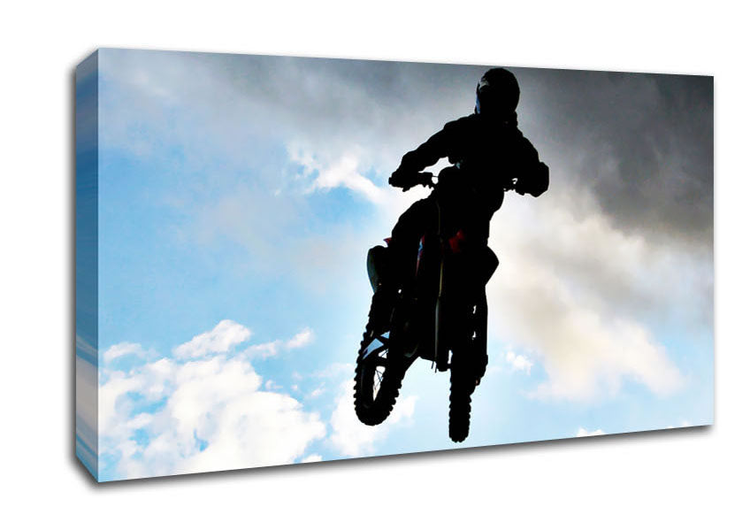 Motorcross Freestyle In The Sky Canvas Wall Art