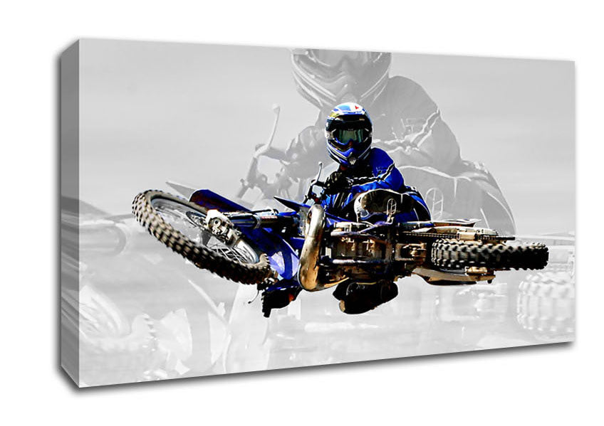 Motorcross Free Styler From Above Canvas Wall Art