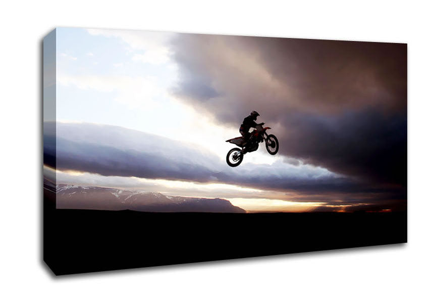 Motorcross Bike Jump Canvas Wall Art