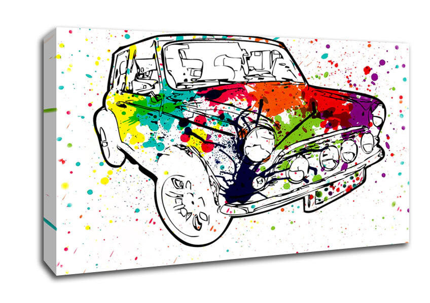 Mini Rainbow Paint Splat Canvas Wall Art