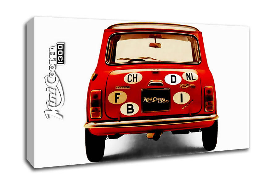 Mini Cooper Retro Rear Canvas Wall Art