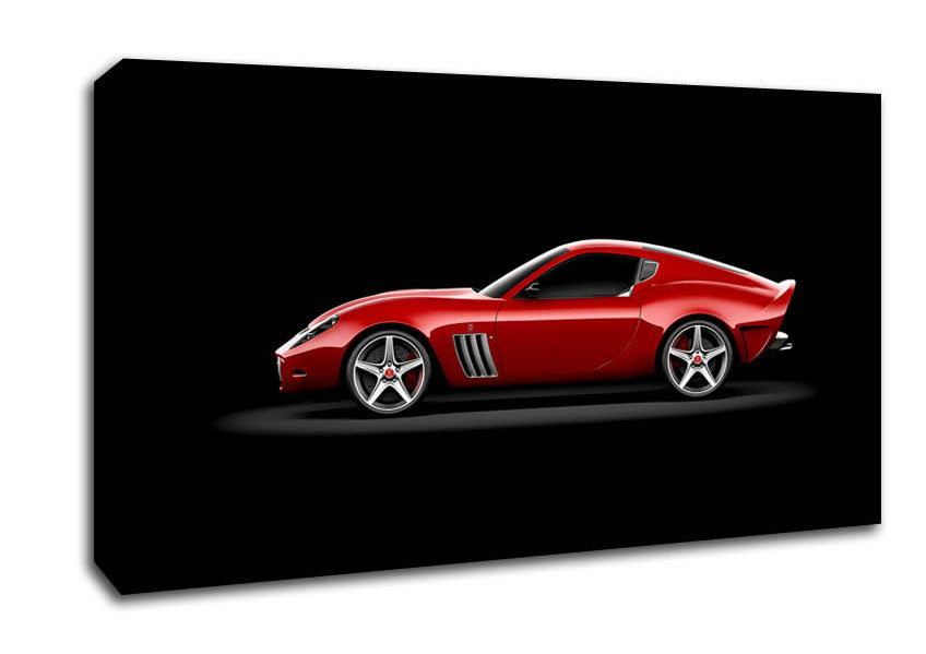 Maserati Red Side Profile Canvas Wall Art