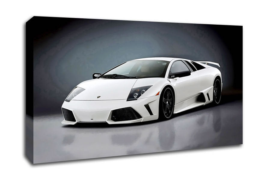 Lamborghini Snow White Canvas Wall Art