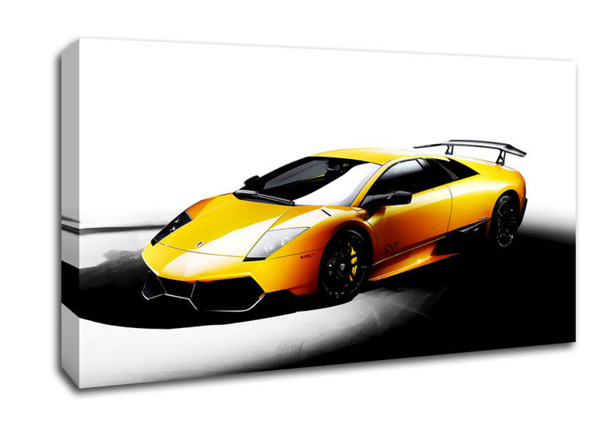 Lamborghini Side Profile Yellow Canvas Wall Art