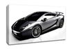 Lamborghini Side Profile Silver Canvas Wall Art
