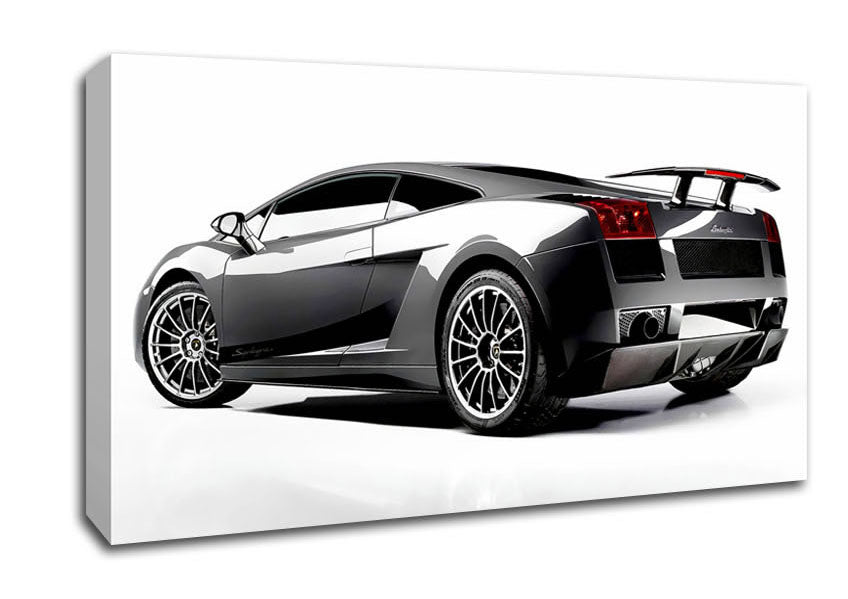 Lamborghini Rear Silver Canvas Wall Art