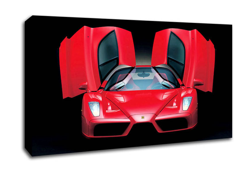 Lamborghini Bat Winged Doors Red Canvas Wall Art