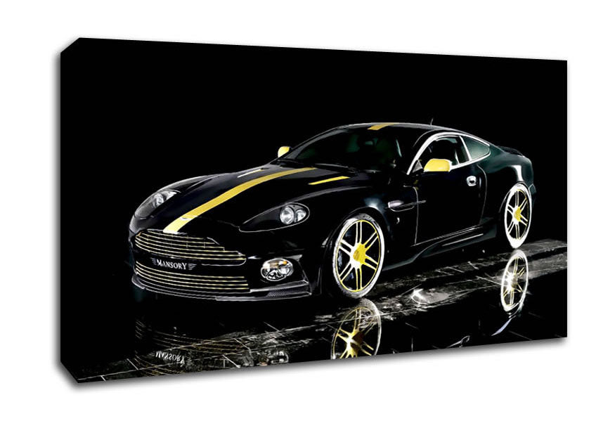 Aston Martin Db9 Black And Yellow Canvas Wall Art