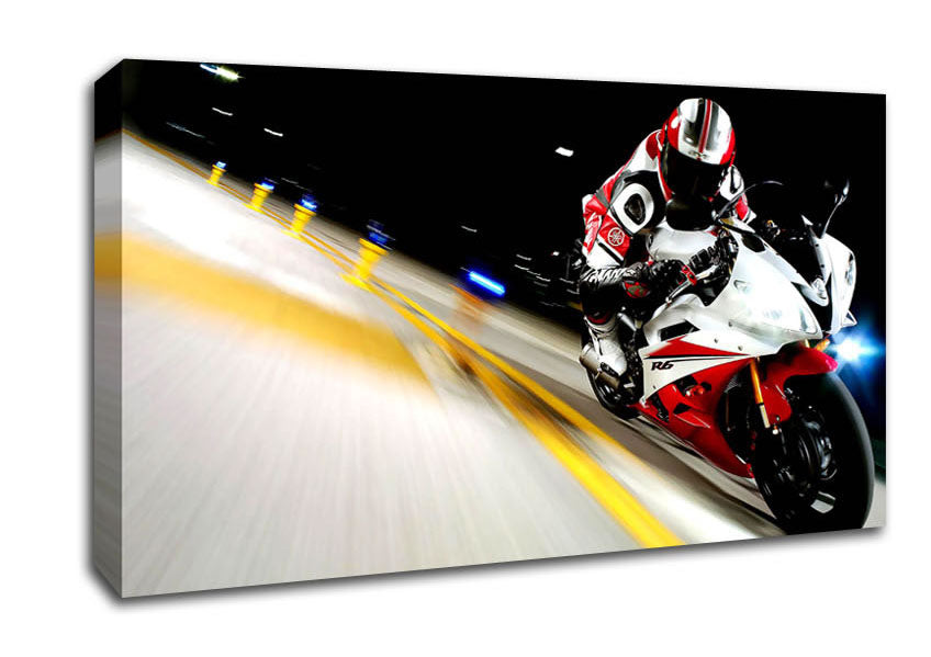 2007 Yamaha Yzfr6 Race Canvas Wall Art