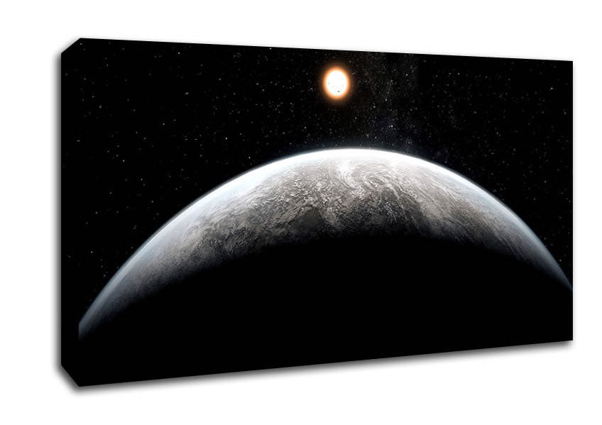 Planet In The Dark Canvas Wall Art