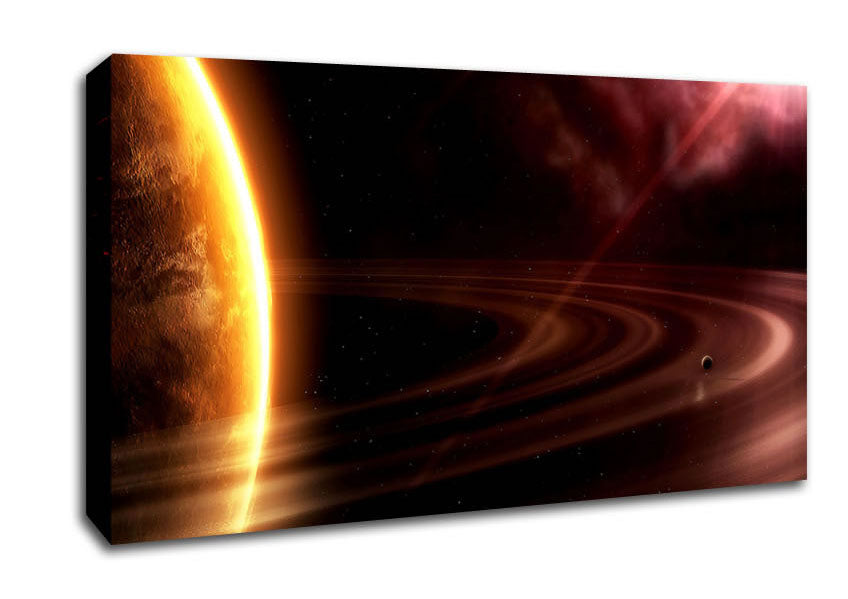Planet Rings Sun Canvas Wall Art