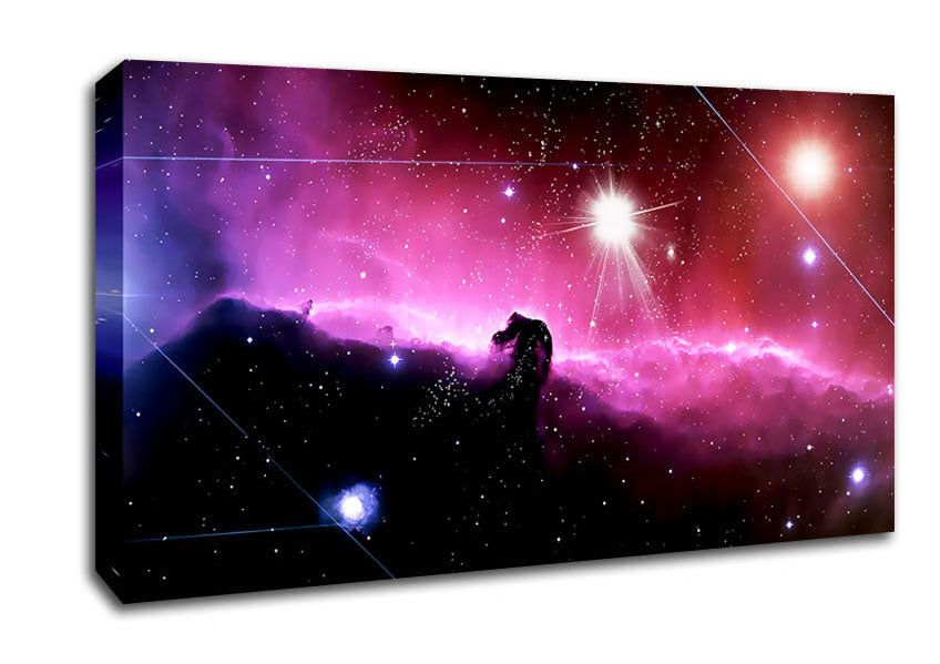 Horsehead Nebula With Shooting Stars Canvas Wall Art