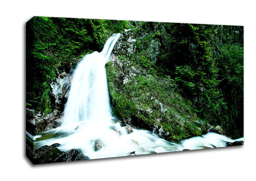 Mountain Waterfall Gush Canvas Wall Art