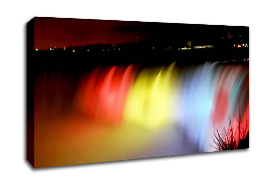 Niagara Falls Night Rainbow Canvas Wall Art