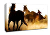 Horses-Running At Sunset Canvas Wall Art