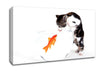 Kitten VS Fish Canvas Wall Art