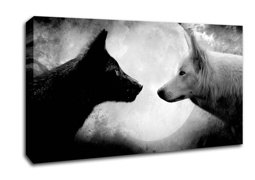 Moonlit Wolves Canvas Wall Art