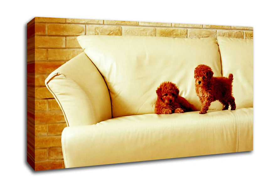 Naughty Puppy Fun Canvas Wall Art