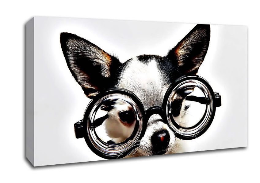 Nerd Dog Canvas Wall Art