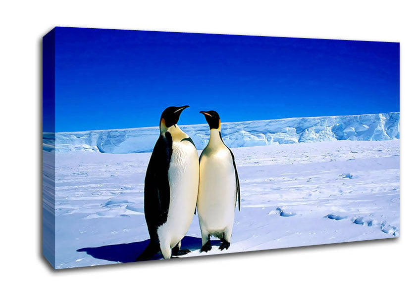Penguin Stroll Canvas Wall Art
