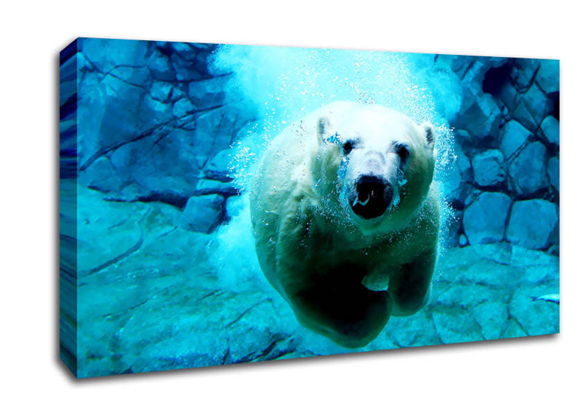 Polar Bear Ocean Canvas Wall Art