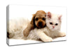 Puppy And Kitten Love Canvas Wall Art